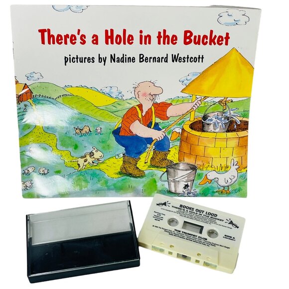 "Theres A Hole In The Bucket" Book & Cassette Set By Nadine Bernard Westcott - Picture 1 of 14